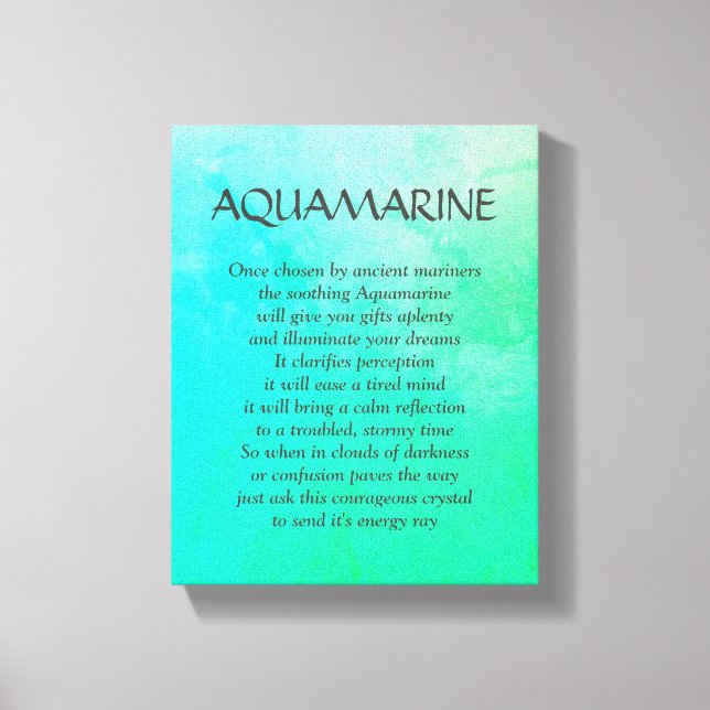 Aquamarine-födelsesten - Mars dikt art canvas (Framsida)