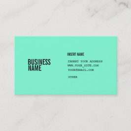 Aquamarine formaterar med kolonner kondenserat visitkort