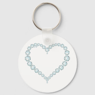 Aquamarine Gem Heart Nyckelring