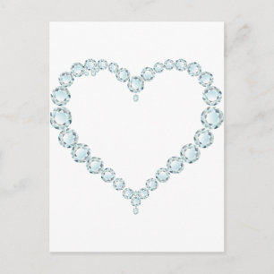 Aquamarine Gem Heart Vykort