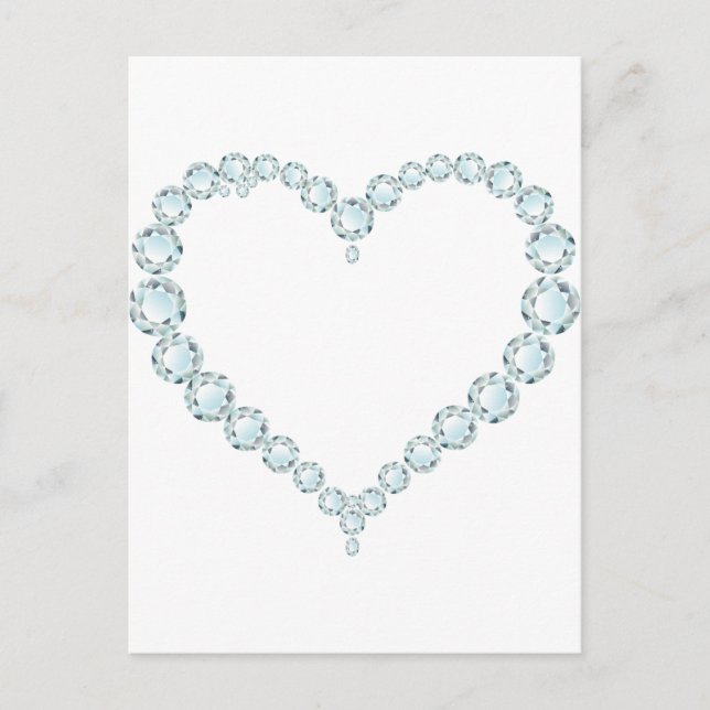 Aquamarine Gem Heart Vykort (Framsida)
