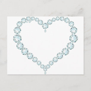 Aquamarine Gem Heart Vykort