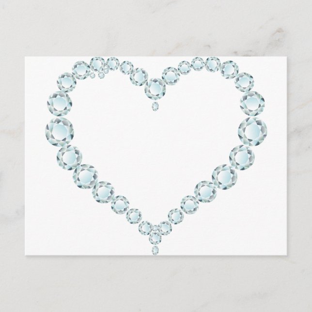 Aquamarine Gem Heart Vykort (Framsida)