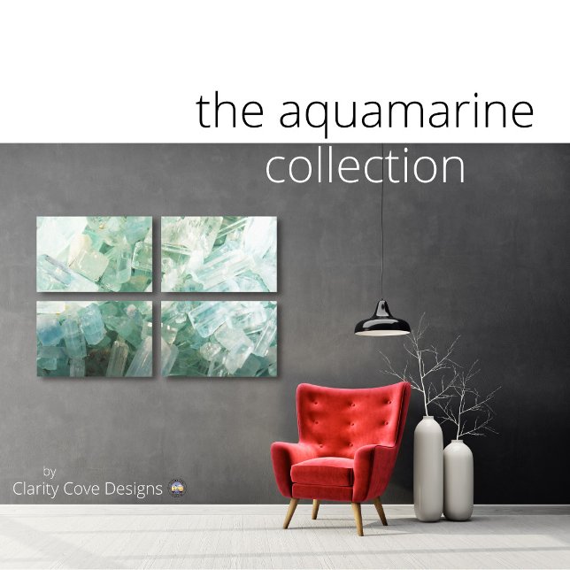 Aquamarine Gemstone Crystal Stretched Canvas (Skapare uppladdad)