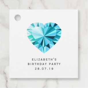 Aquamarine Gemstone Damask Gåvor Etiketter
