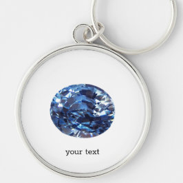Aquamarine Gemstone, Himlar Blue Rund Silverfärgad Nyckelring