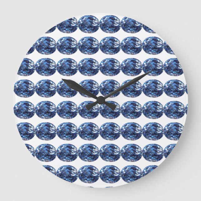 Aquamarine Gemstone, Himlar Blue Stor Klocka (Framsida)