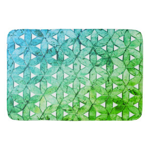 Aquamarine grönt Mosaic Livslblomma Badrumsmatta