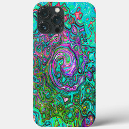 Aquamarine Groovy Abstrakt Retro Liquid Swirl