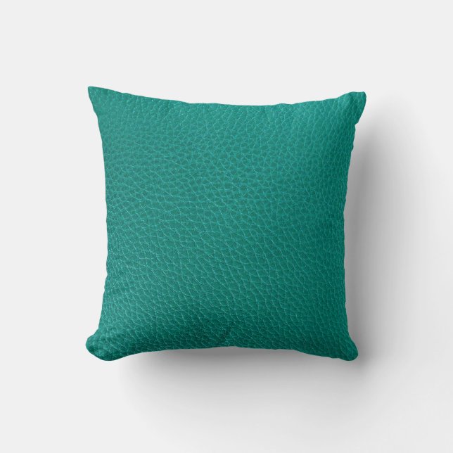Aquamarine Leather: Fashionable Snake Struktur. Kudde (Framsida)