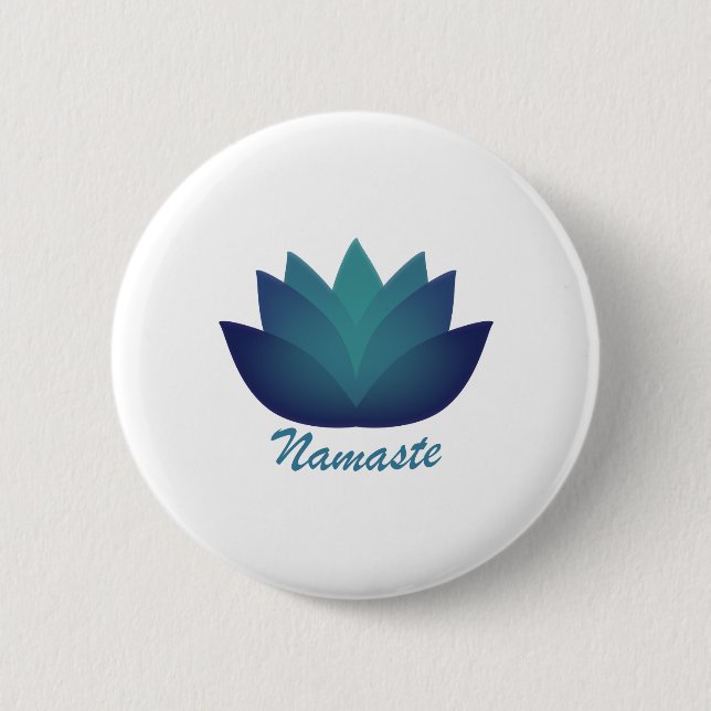 Aquamarine Lotus Namaste Knapp (Framsida)