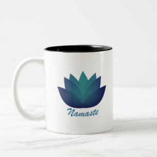 Aquamarine Lotus Namaste Två-Tonad Mugg