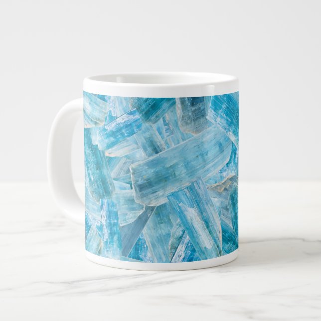 Aquamarine March Birthday Crystal Gemstone 20 oz Jumbo Mugg (Framsida vänster)