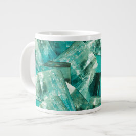 Aquamarine March Birthstone Blue Grönt Crystal Gem Jumbo Mugg