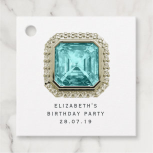 Aquamarine March Birthstone Gåvor Etiketter