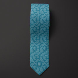 Aquamarine Monokrome Monogram Paisley Slips
