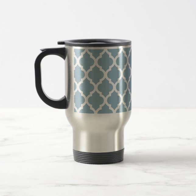 Aquamarine Moroccan Tile Trellis Resemugg (Vänster)