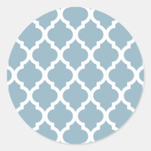Aquamarine Moroccan Tile Trellis Runt Klistermärke