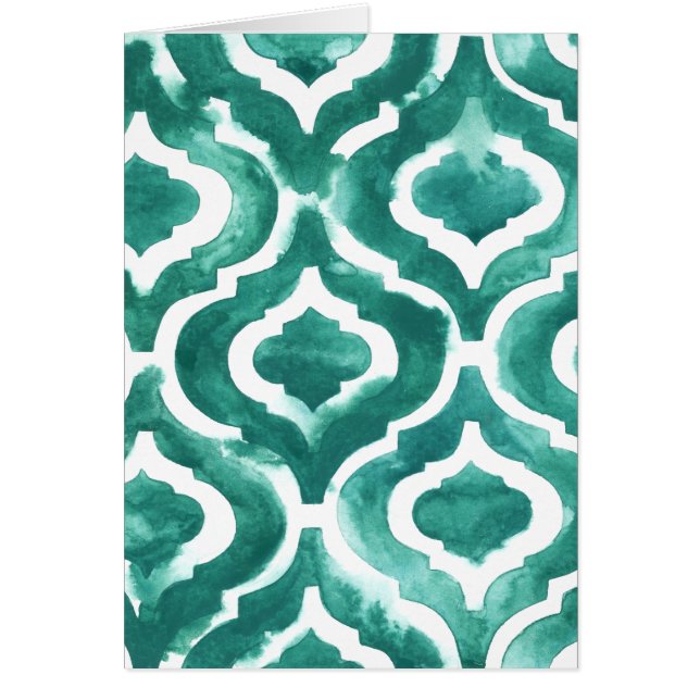 Aquamarine Motif IV Hälsningskort (Framsidan)