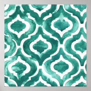 Aquamarine Motif IV Poster