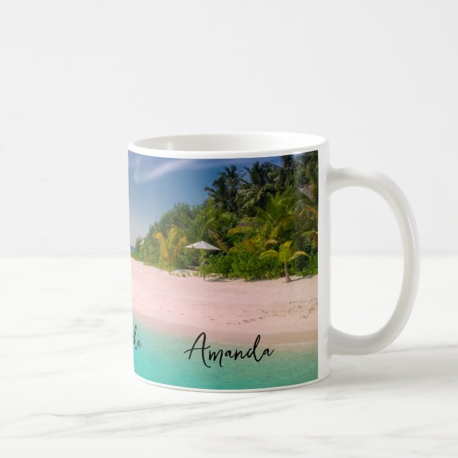 Aquamarine Ocean Tropical Beach Scenic Kaffemugg (Höger)