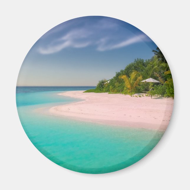 Aquamarine Ocean Tropical Beach Scenic Magnet (Framsidan)