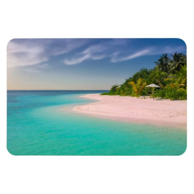 Aquamarine Ocean Tropical Beach Scenic Magnet (Horisontell)