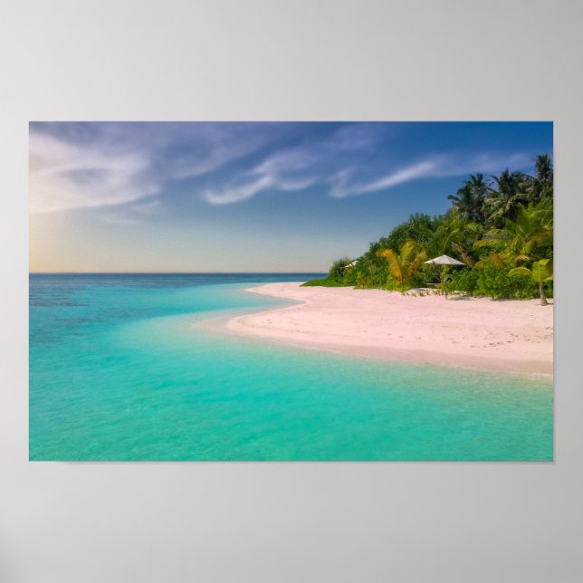 Aquamarine Ocean Tropical Beach Scenic Poster (Framsidan)