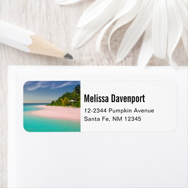 Aquamarine Ocean Tropical Beach Scenic Returadress Etikett (Insitu)