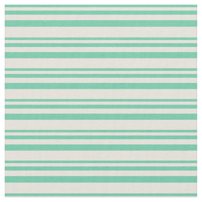 Aquamarine och Beige Färgad Stripe Mönster Tyg (Närbild)