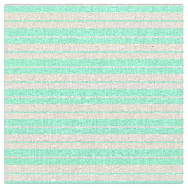 Aquamarine och Bisque-Färgaden Linten Mönster Tyg (Närbild)