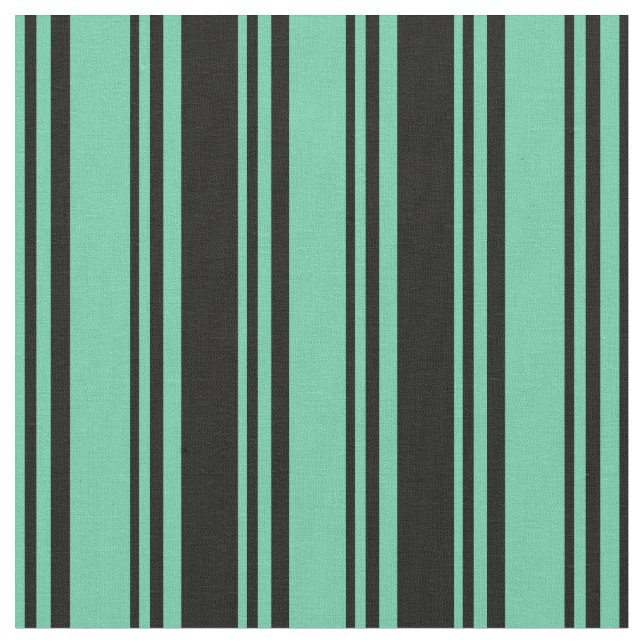 Aquamarine och Black Färgad Led Mönster Tyg (Närbild)