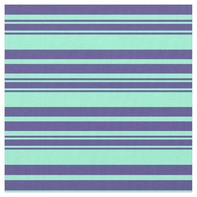 Aquamarine och Mörk Slate Blue Mönster Tyg (Närbild)