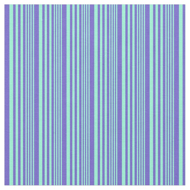 Aquamarine och Slate Blue Färgad Lining Mönster Tyg (Närbild)