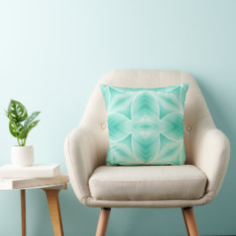 Aquamarine och White Geometric Patern Kudde