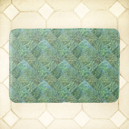 Aquamarine Patchwork Sea Grönt Vatten Boho Chic Badrumsmatta