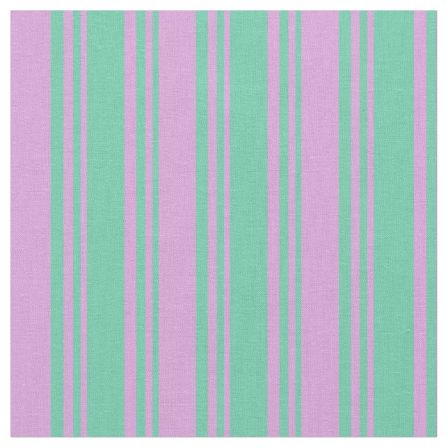 Aquamarine & Plum Färgad Mönster Tyg (Närbild)