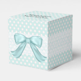 Aquamarine Polka-boxen "Favoriter" för babybröllop Presentaskar