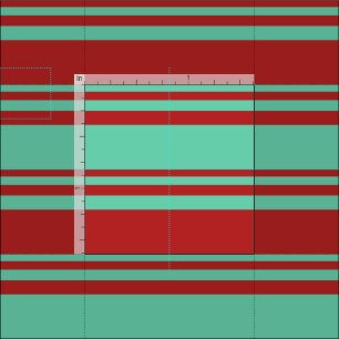 Aquamarine & Red Färgad Mönster i Rand Tyg