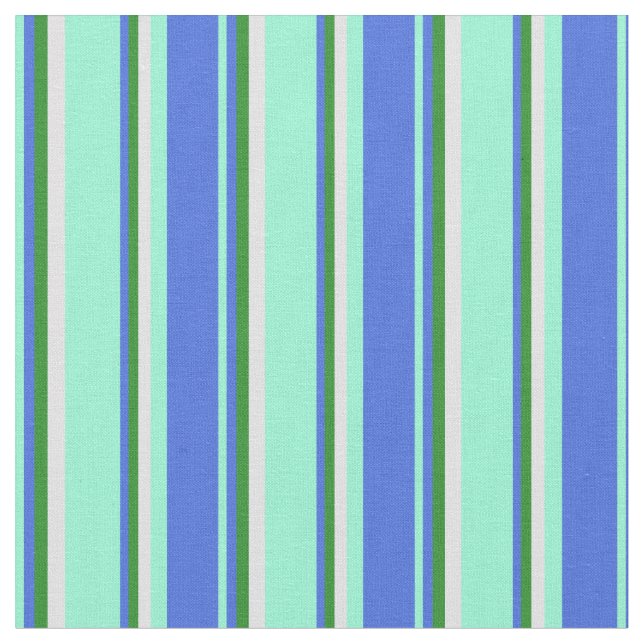 Aquamarine, Royal Blue, Forest Grönt och Lavender Tyg (Närbild)