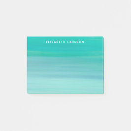 Aquamarine Sea Sea vatten monogram namn Post-it Block