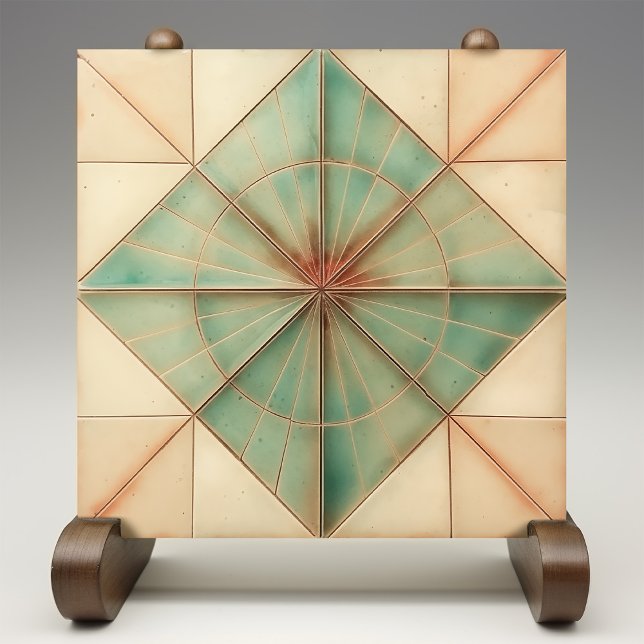 Aquamarine Starburst Earthy Copper Kakelplatta (Skapare uppladdad)