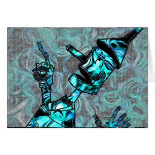 Aquamarine Tin Man Hälsningskort