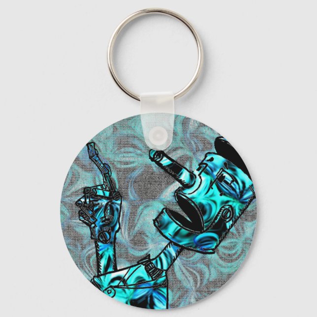 Aquamarine Tin Man Nyckelring (Framsida)