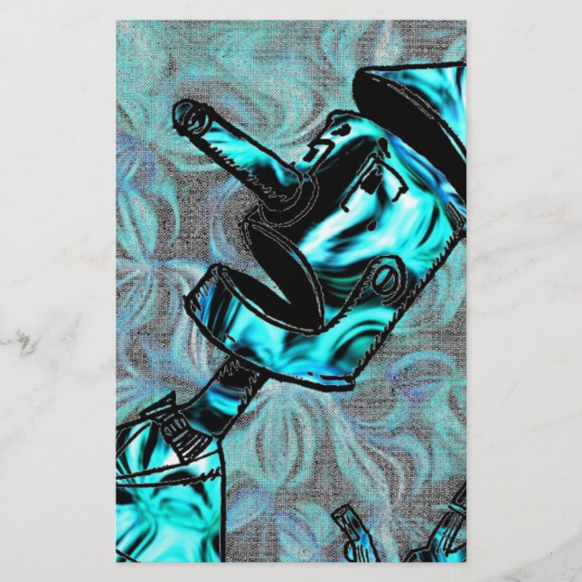 Aquamarine Tin Man Stationery Brevpapper (Framsida)