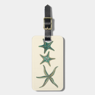 Aquamarine Triple Starfish Bagagebricka