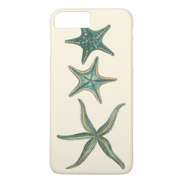 Aquamarine Triple Starfish Case-Mate iPhone Skal (Baksida)