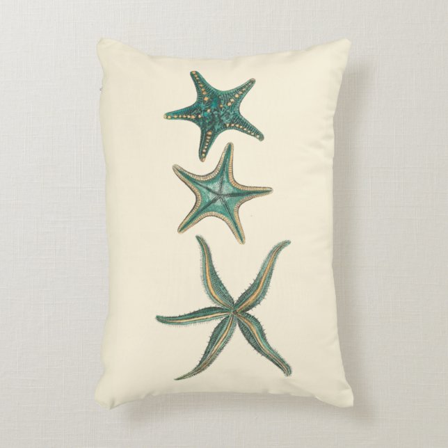 Aquamarine Triple Starfish Prydnadskudde (Framsidan(Vertikal))