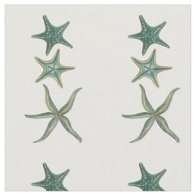 Aquamarine Triple Starfish Tyg (Närbild)