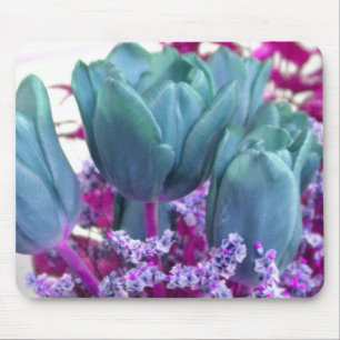 Aquamarine Tulips Mousepad Musmatta